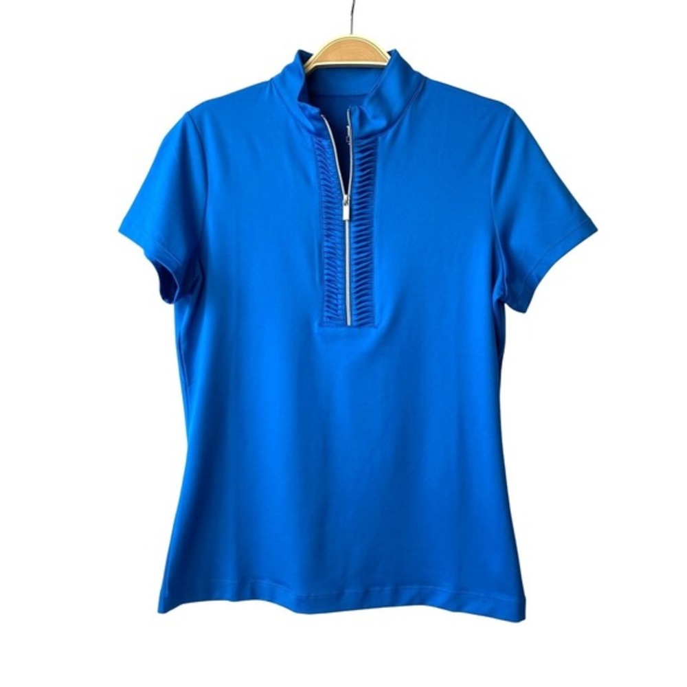 Tail Women 1/4 Zip Pleated Golf Top Women S Blue‎ Tennis Prep Coastal Activewear